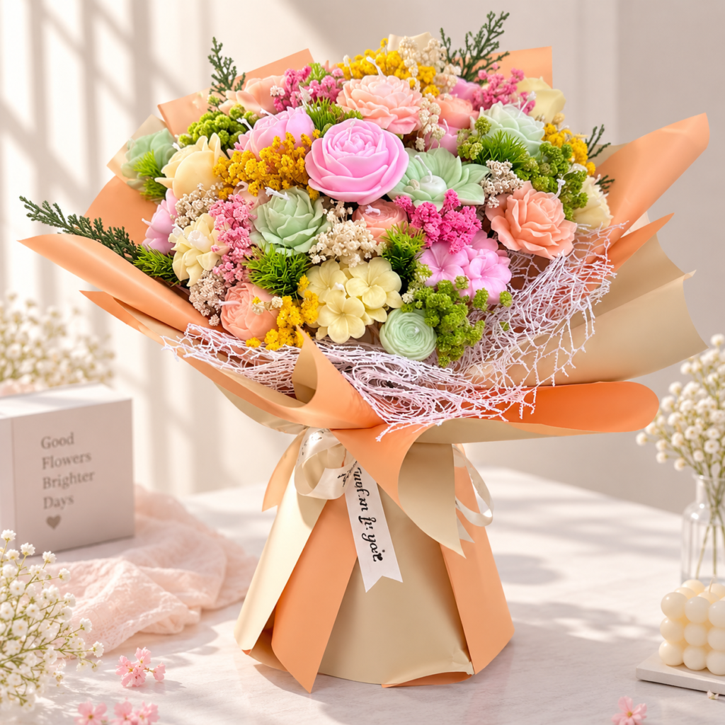 Bó Hoa Nến Thơm Nghệ Thuật “Vũ Khúc Ánh Dương” (30 Bông) – Can Lãnh