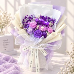 Bó Hoa Nến Thơm 9 Bông Tím - Can Lãnh