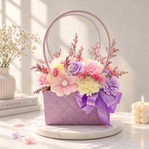 Giỏ Hoa Nến Thơm 20 Bông - Tím - Ngọt Ngào